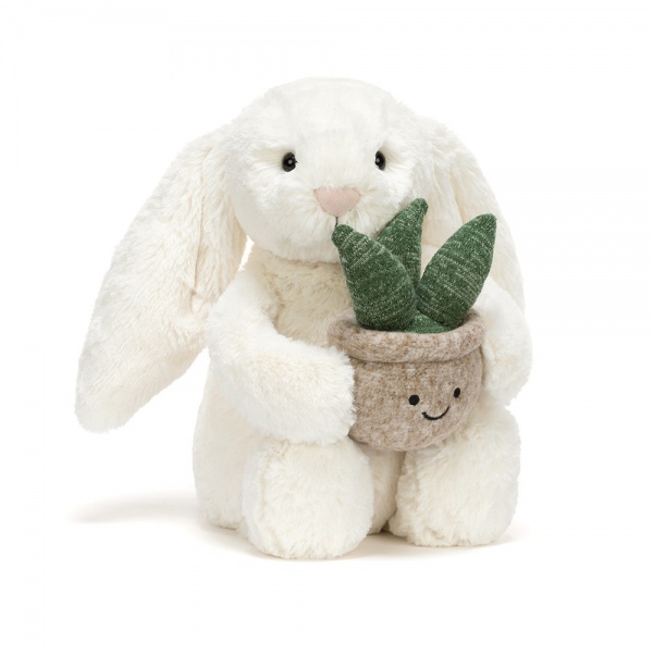 Peluche Animaux - Lapin - Cream Bunny with Plant
