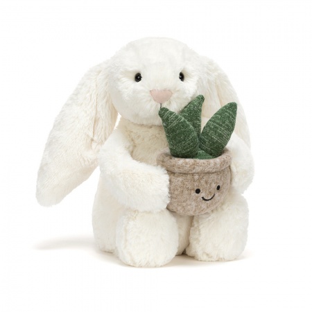 Peluche Animaux - Lapin - Cream Bunny with Plant