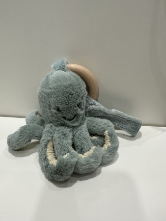 Peluche odell octopus avec anneau en bois