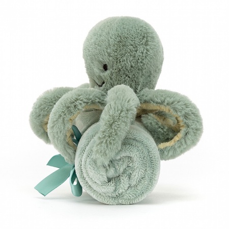 peluche Odell vert Octopus avec doudou