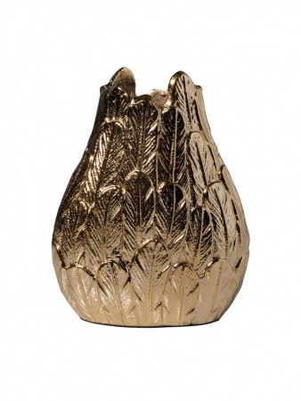 Petit vase doré plumage