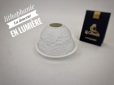 Photophore Lihophanie Porcelaine Chaton