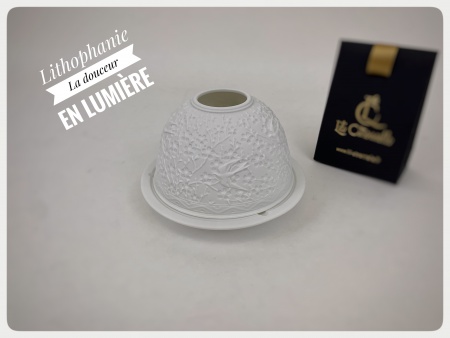 Photophore Lihophanie Porcelaine Hirondelle