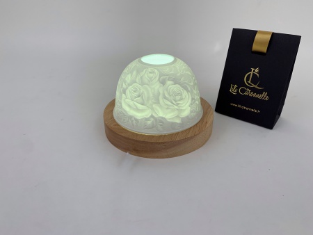 Photophore Lihophanie Porcelaine Rose