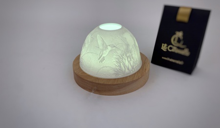 Photophore Lithophanie Porcelaine Colibris