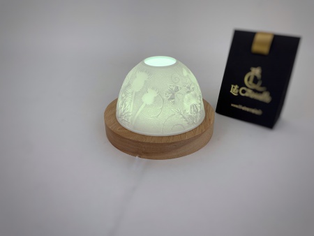 Photophore Lithophanie Porcelaine Colibris