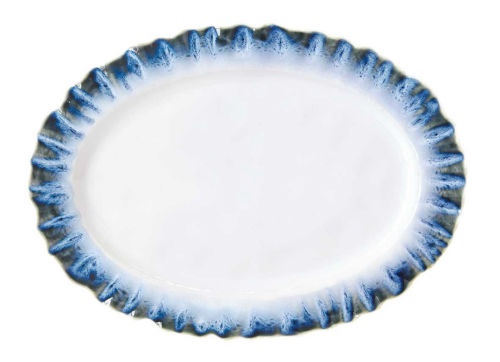 Plat Oval 36 x 26 cm en Porcelaine - OCEANIA BLUE