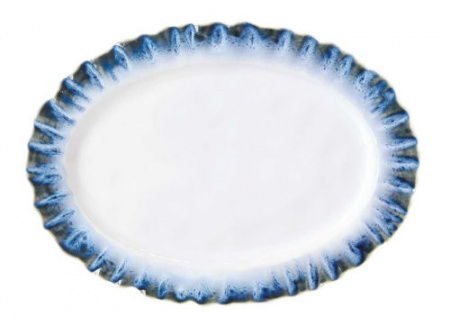Plat Oval 36 x 26 cm en Porcelaine - OCEANIA BLUE