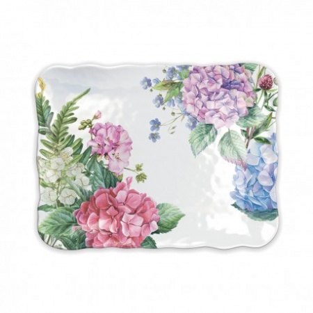 Plat rectangulaire en m�lamine - Wild Hydrangea
