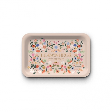 Plateau rectangulaire kraft- Le bonheur est partout