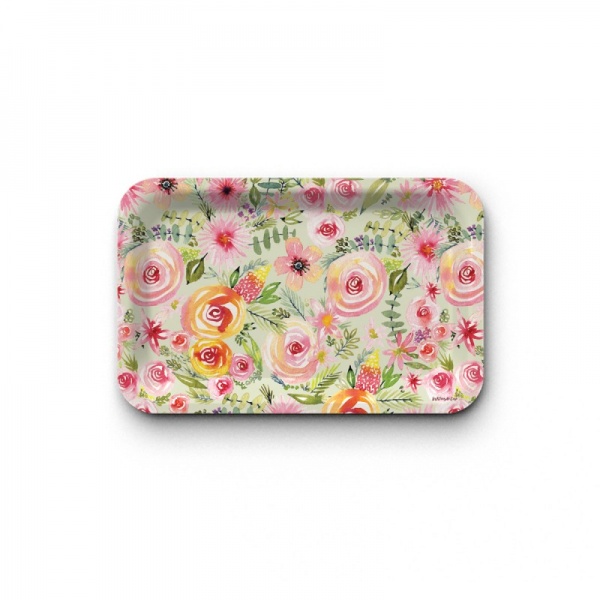 Plateau rectangulaire kraft- Spring floral