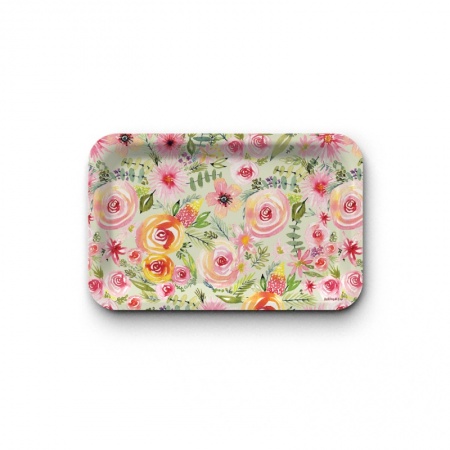 Plateau rectangulaire kraft- Spring floral