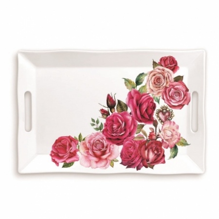 Plateau rectangulaire mélamine grand modèle - Royal Rose*