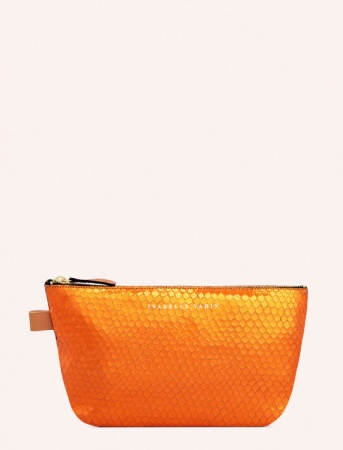 Pochette / Trousse en cuir LENCIL - BUBBLE ORANGE