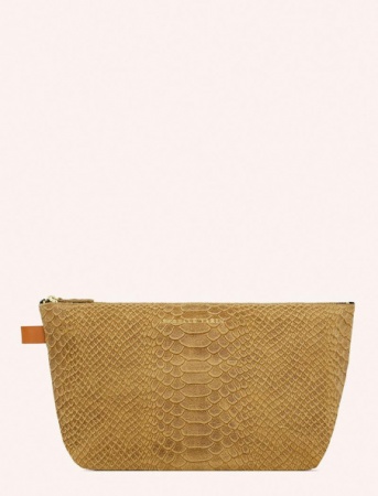 Pochette / Trousse en cuir MILD - SNAKE BEIGE