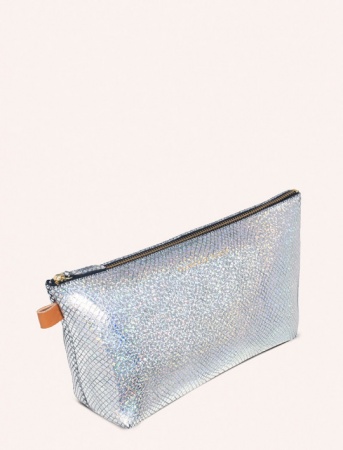 Pochette / Trousse en cuir MILD Facette Argent