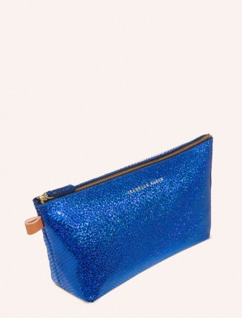 Pochette / Trousse en cuir MILD Facette Bleu