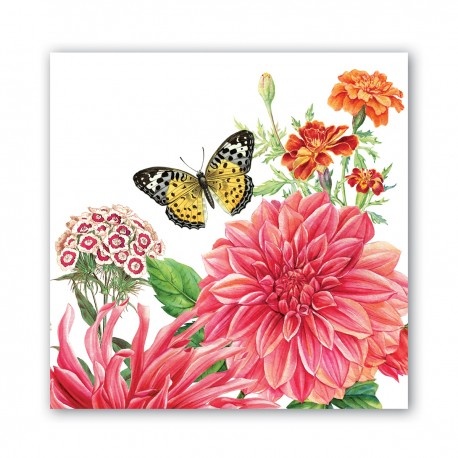 Pochette de 20 serviettes carr�es - Dahlias
