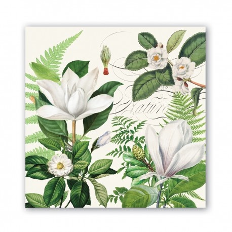 Pochette de 20 serviettes carr�es - Magnolia Petals