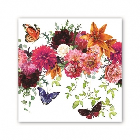 Pochette de 20 serviettes carr�es - Sweet Floral Melody*