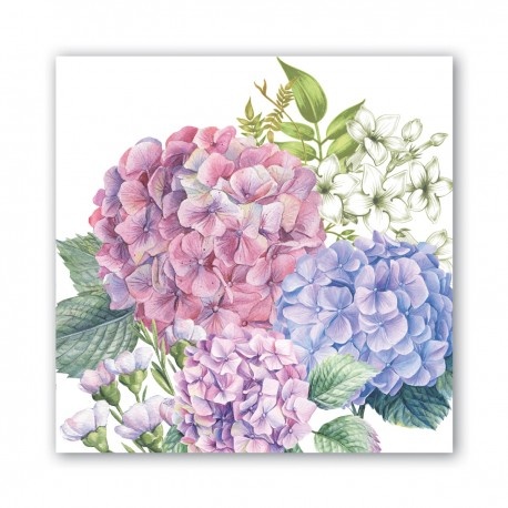 Pochette de 20 serviettes carr�es - Wild Hydrangea