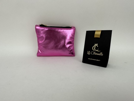 Pochette PM GLITTER Fushia - Jersey Or