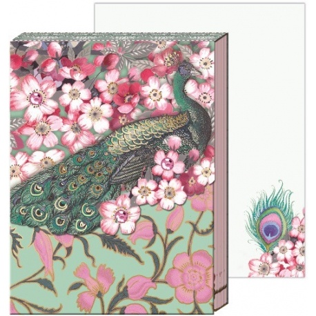 Pocket carnet de notes aimant� - Cherry Blossom Peacock