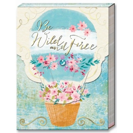 Pocket carnet de notes aimant� - Floral Air Balloon