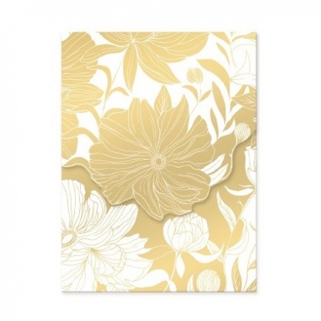 Pocket carnet de notes aimanté - Golden Botanicals (white dahlias)