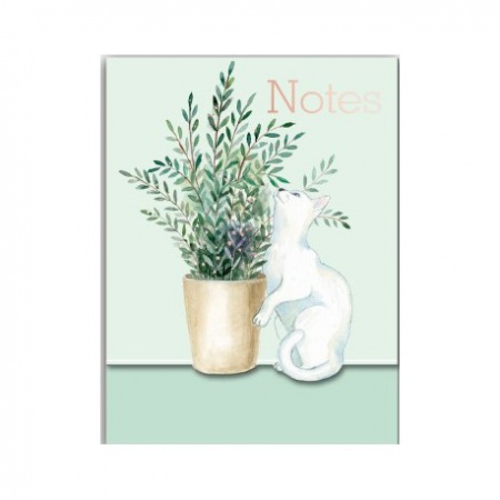 Pocket carnet de notes aimanté - Houseplant White Cat