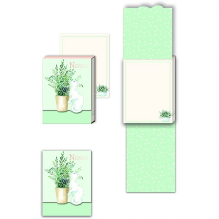Pocket carnet de notes aimanté - Houseplant White Cat