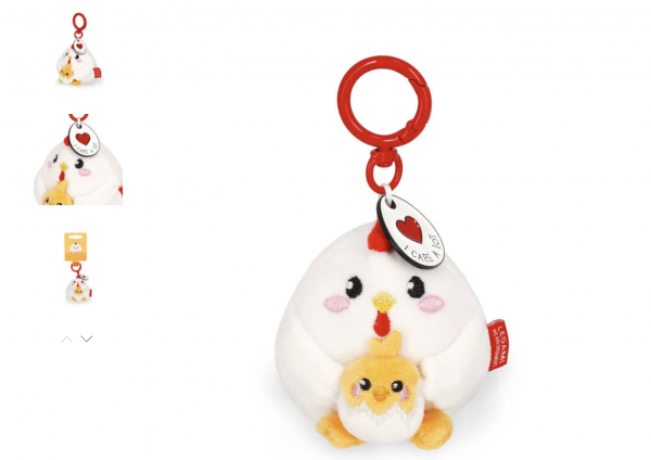 PORTE-CL�FS EN PELUCHE - SUPER SOFT! - TINY - HEN - POUSSIN