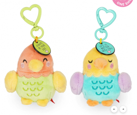 PORTE-CLEFS EN PELUCHE - SUPER SOFT! - TINY - LOVE BIRDS