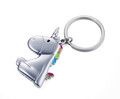 Porte-cl�s \  LICORNE\  Argent� mat crini�re multiclore