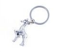 Porte-clés \ Giraffe\  argenté mat