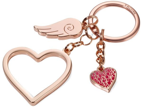 Porte-cl�s \ LOVE IS IN THE AIR\  Rose-gold