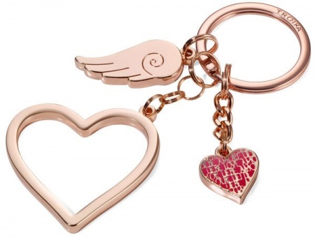 Porte-clés \ LOVE IS IN THE AIR\  Rose-gold