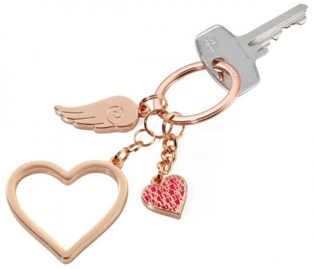 Porte-clés \ LOVE IS IN THE AIR\  Rose-gold