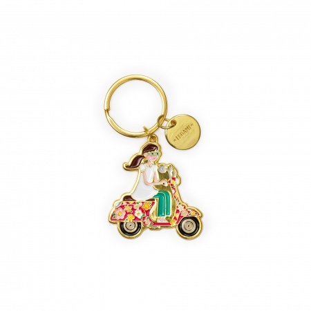 PORTE-CLÉS EN MÉTAL ÉMAILLÉ - WHAT A KEY RING - SCOOTER