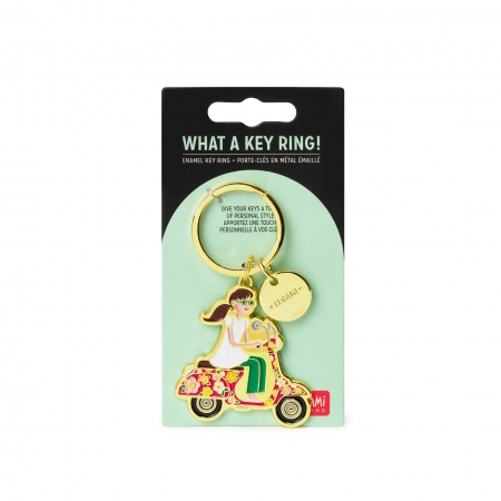 PORTE-CLÉS EN MÉTAL ÉMAILLÉ - WHAT A KEY RING - SCOOTER