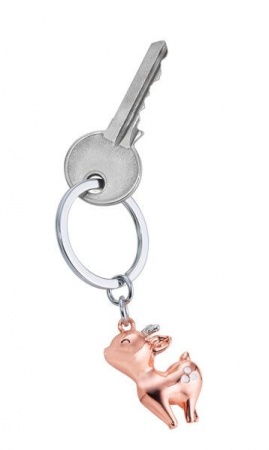 Porte-clés Faon , rose-gold, shiny