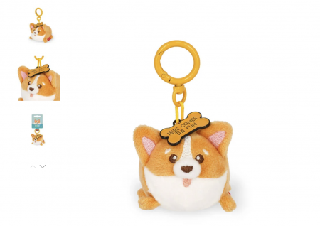 PORTE-CLS EN PELUCHE - SUPER SOFT! - TINY - CORGI