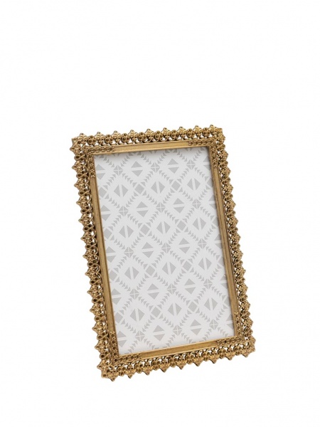 Porte photo - Cadre photo - dor� rectangulaire fleuri (15x10)
