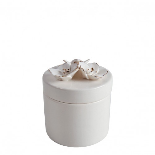 Pot � coton Amour de Fleurs c�ramique blanc