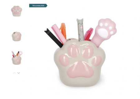 POT A CRAYON EN CERAMIQUE - CERAMIC PEN HOLDER - DESK FRIENDS - KITTY