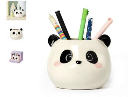 POT A CRAYON EN CERAMIQUE - CERAMIC PEN HOLDER - DESK FRIENDS - PANDA