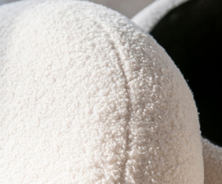 POUF bouclette blanc AVEC RANGEMENT