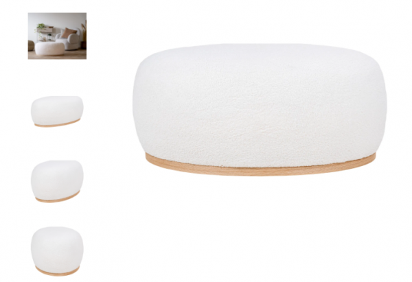 Pouf Manhattan boucl� blanc