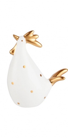 Poule Blanc et or