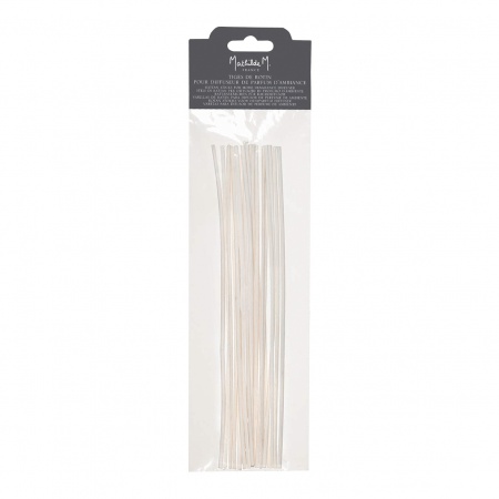 Sachet de 18 tiges de rotin blanchie 25 cm